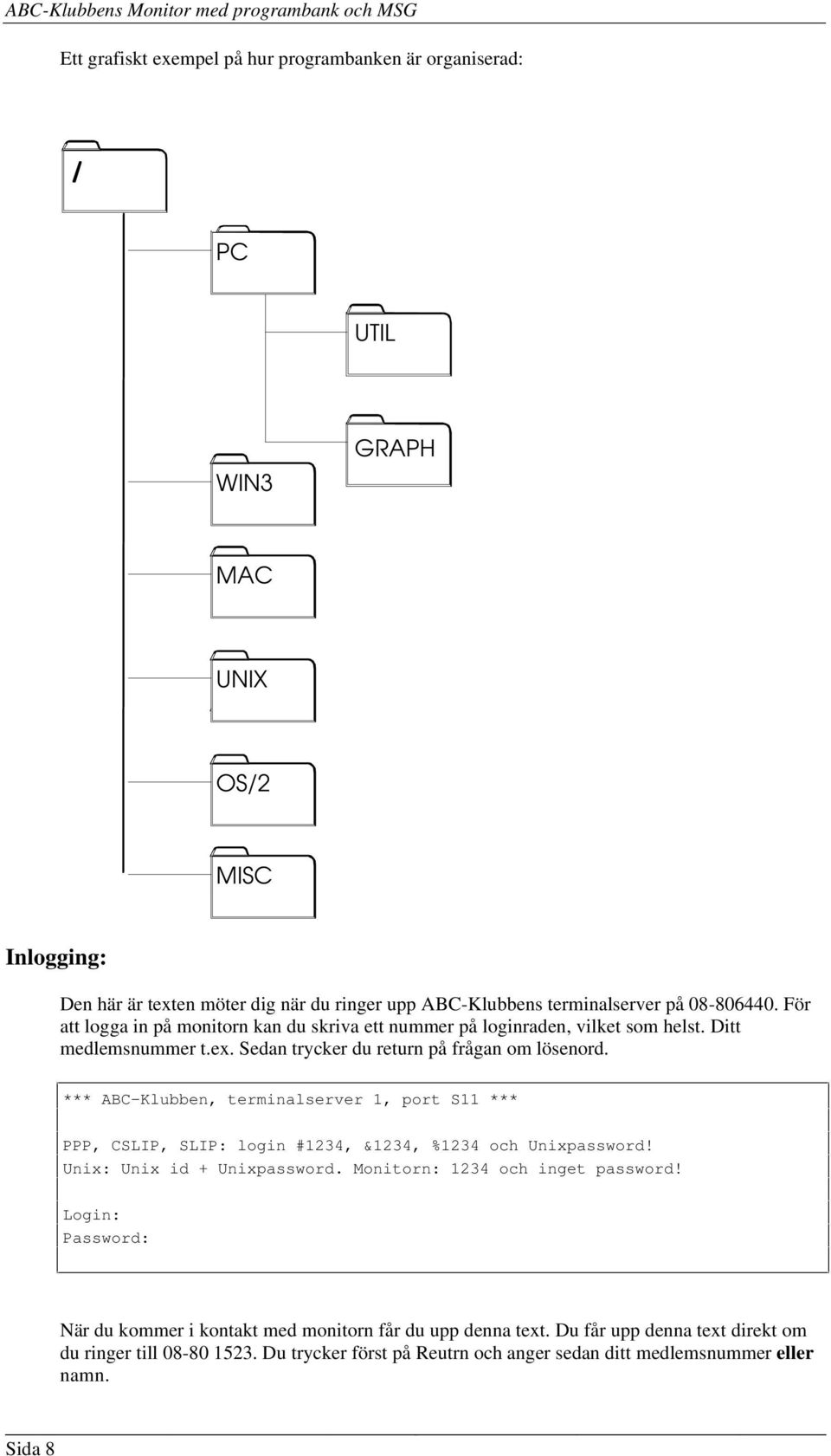 *** ABC-Klubben, terminalserver 1, port S11 *** PPP, CSLIP, SLIP: login #1234, &1234, %1234 och Unixpassword! Unix: Unix id + Unixpassword. Monitorn: 1234 och inget password!