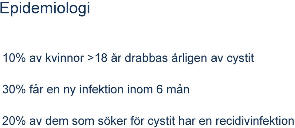 ny infektion inom 6 mån 20% av dem