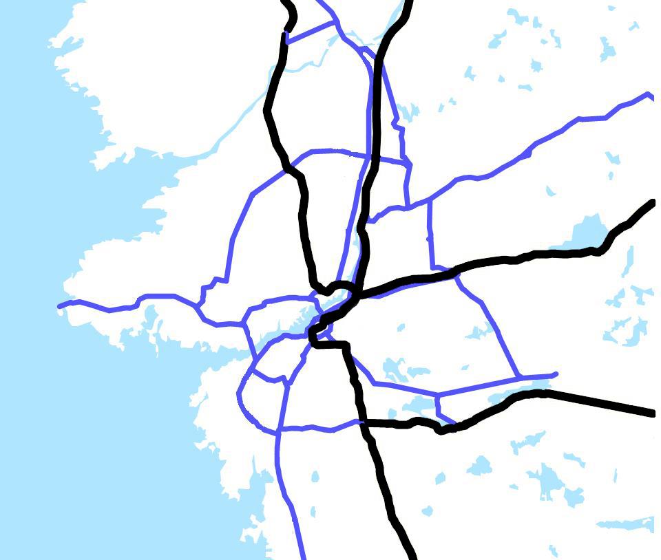 Kollektivtrafikens utformning KomFort Snabb trafik pendeltåg och busslinjer - förbinder regionens