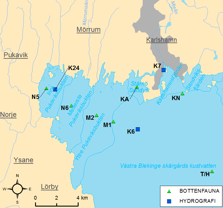 Medins Havs- och Vattenkonsulter AB Partikulärt organiskt kol (POC) och kväve (PON) POC och PON mäts endast i intensivstationerna vilket innefattar VH1 i det här området.