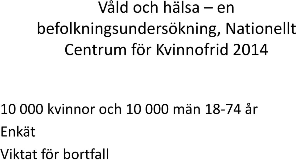 Centrum för Kvinnofrid 2014 10 000