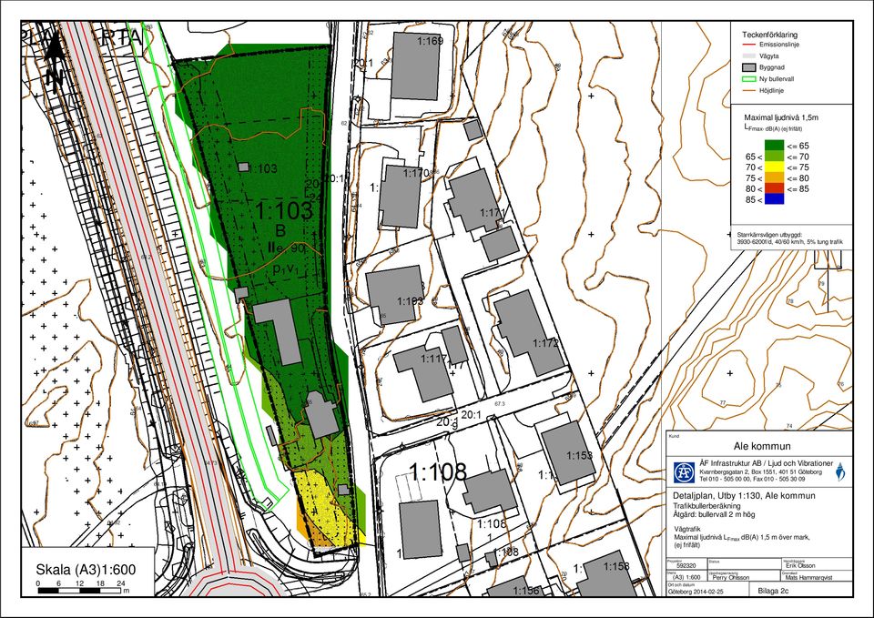 < <= 85 85 < Detaljplan, Utby 1:130, Åtgärd: bullervall 2 hög