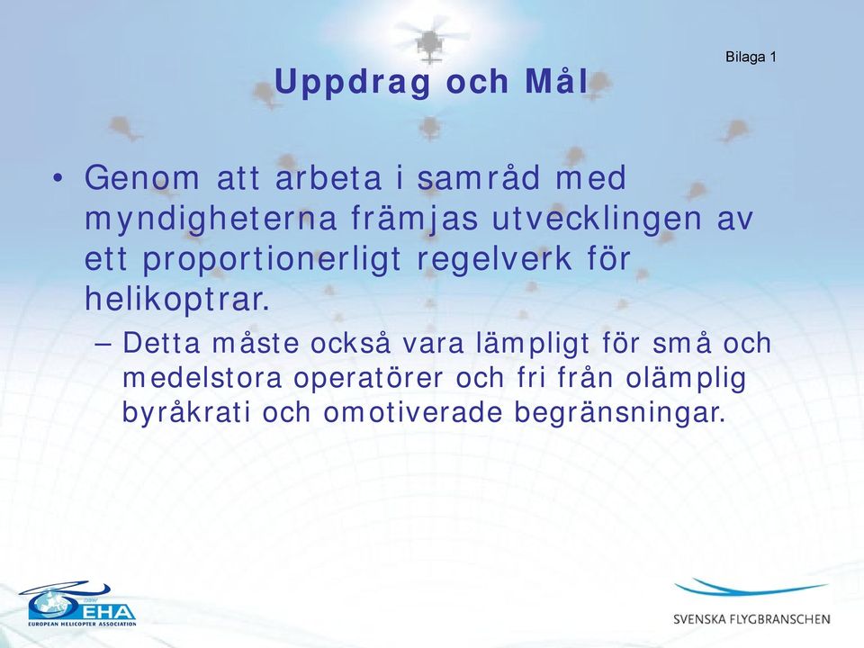 regelverk för helikoptrar.