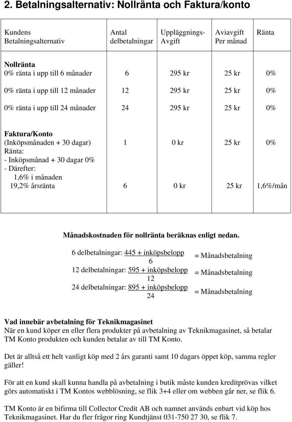 1,6% i månaden 19,2% årsränta 1 6 0 kr 0 kr 25 kr 25 kr 0% 1,6%/mån Månadskostnaden för nollränta beräknas enligt nedan.