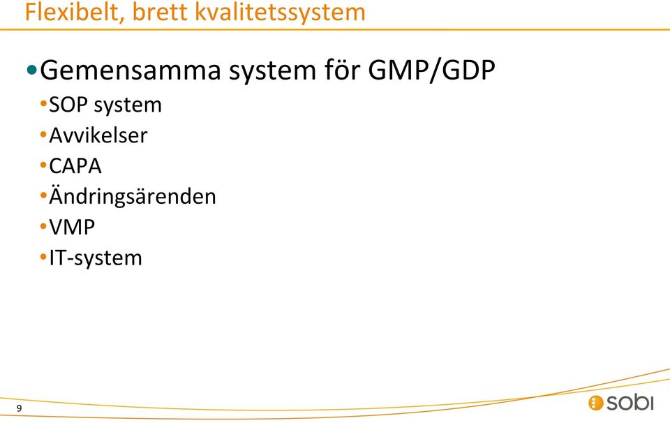 system för GMP/GDP SOP system