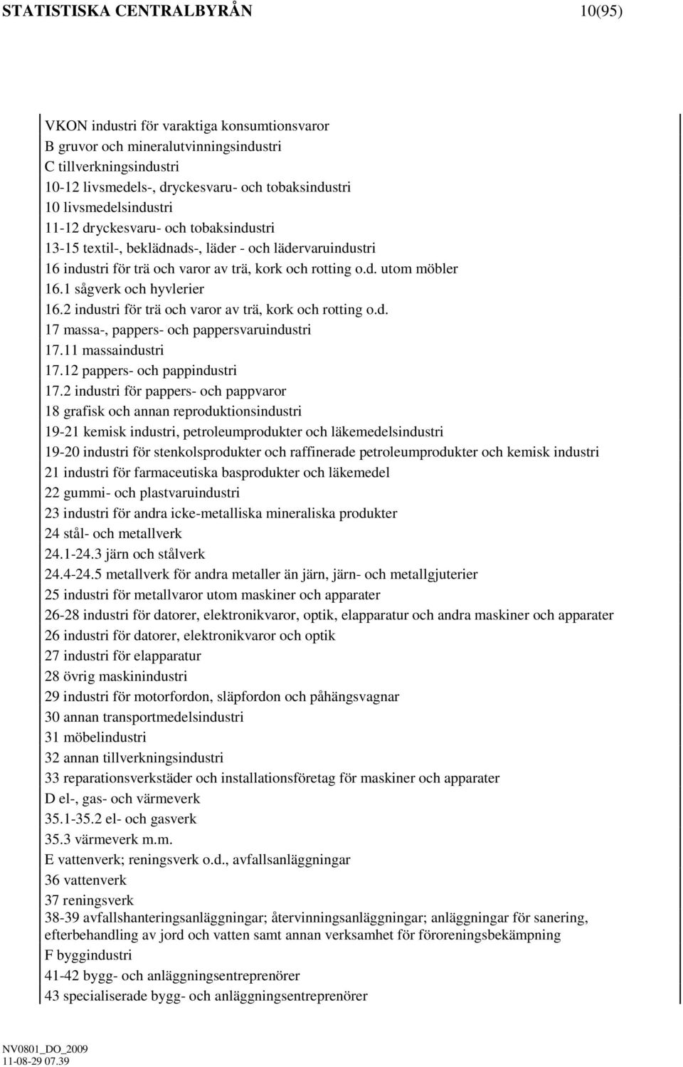 1 sågverk och hyvlerier 16.2 industri för trä och varor av trä, kork och rotting o.d. 17 massa-, pappers- och pappersvaruindustri 17.11 massaindustri 17.12 pappers- och pappindustri 17.