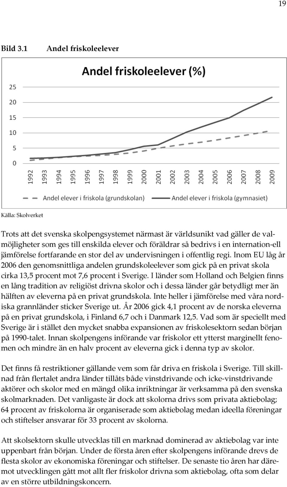 internation-ell jämförelse fortfarande en stor del av undervisningen i offentlig regi.