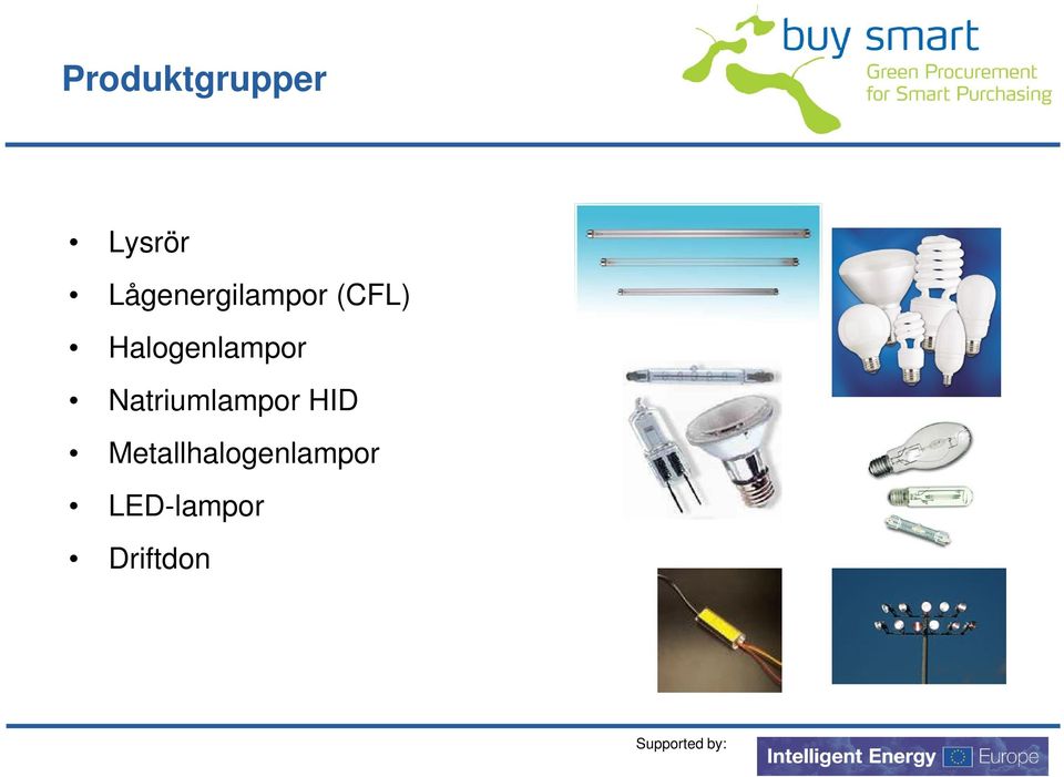 Halogenlampor Natriumlampor