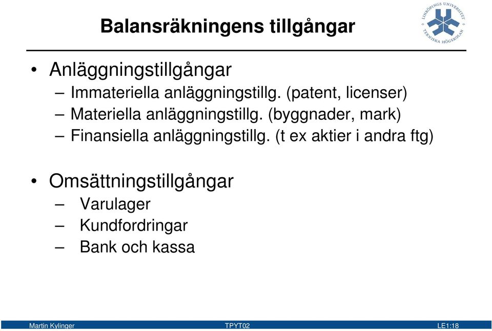 (byggnader, mark) Finansiella anläggningstillg.