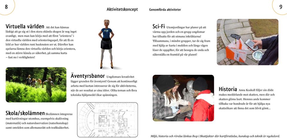 Därefter kan spelarna lämna den virtuella världen och börja orientera, med en större känsla av säkerhet, på samma karta fast nu i verkligheten!