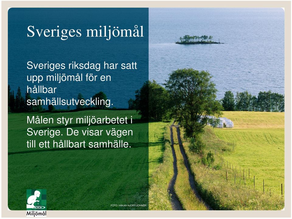 Målen styr miljöarbetet i Sverige.