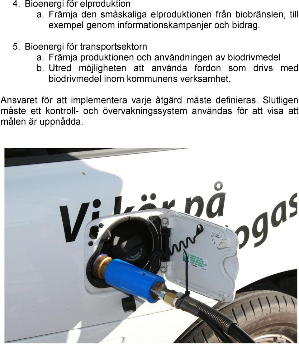 Bioenergi för transportsektorn a. Främja produktionen och användningen av biodrivmedel b.
