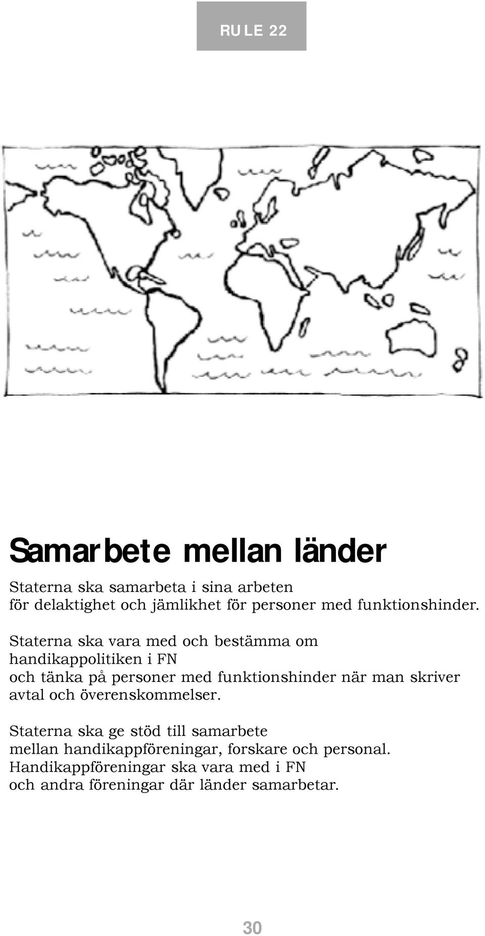 Staterna ska vara med och bestämma om handikappolitiken i FN och tänka på personer med funktionshinder när man