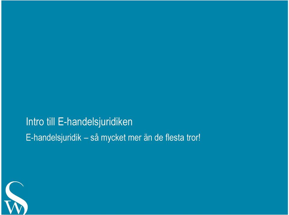 E-handelsjuridik så