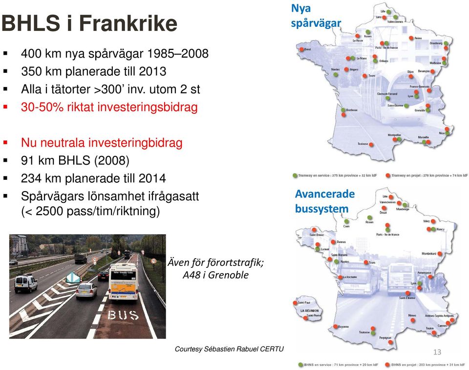 utom 2 st 30-50% riktat investeringsbidrag Nu neutrala investeringbidrag 91 km BHLS (2008) 234