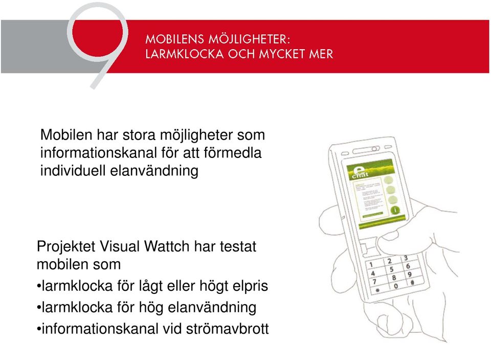 testat mobilen som larmklocka för lågt eller högt elpris