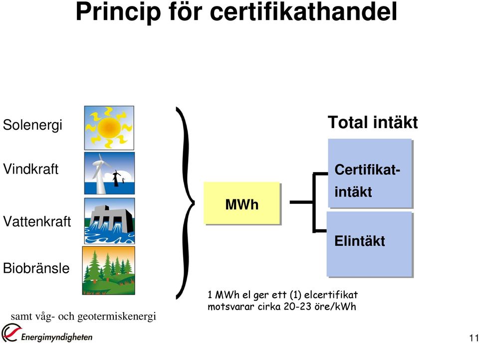 Certifikatintäkt Elintäkt samt våg- och