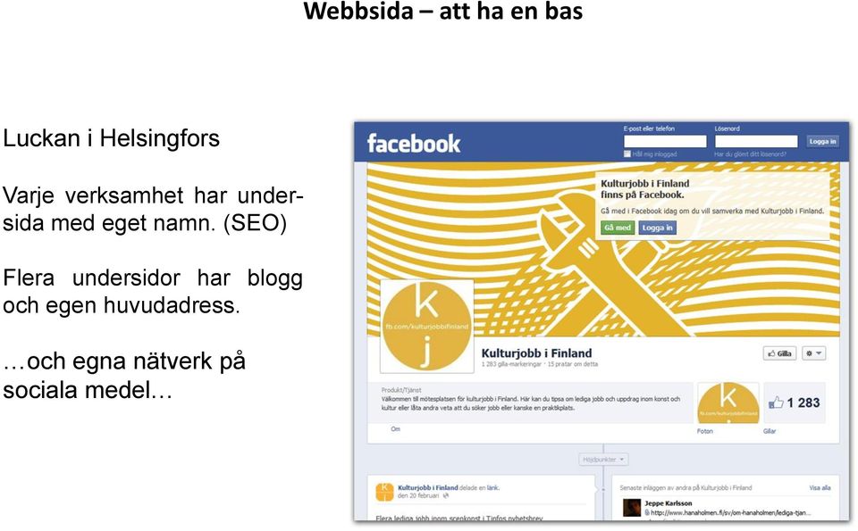 (SEO) Flera undersidor har blogg och egen