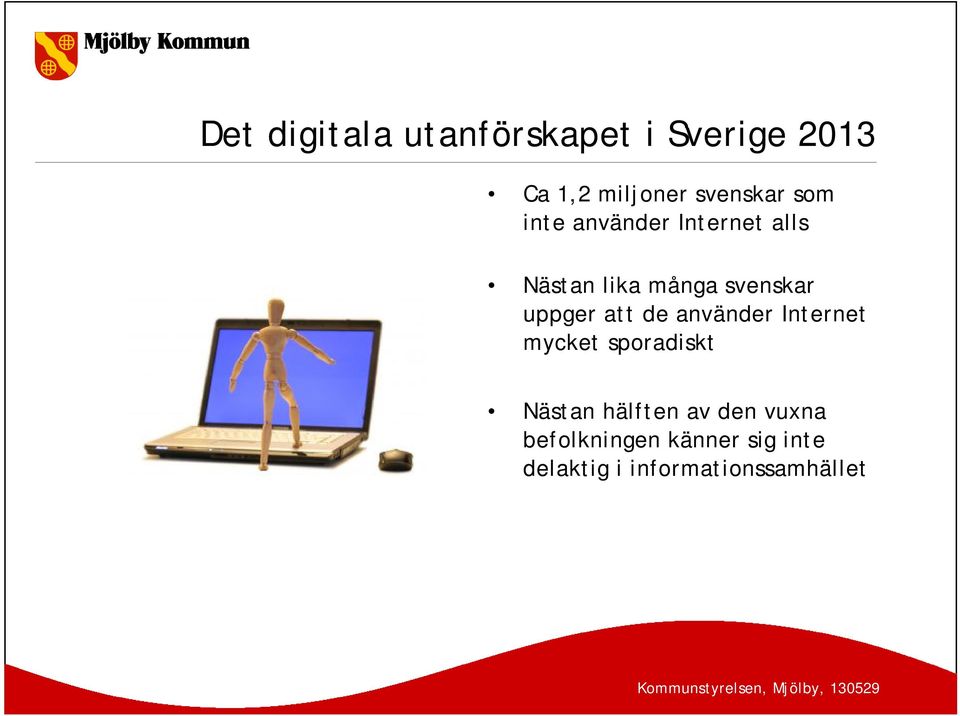 att de använder Internet mycket sporadiskt Nästan hälften av den