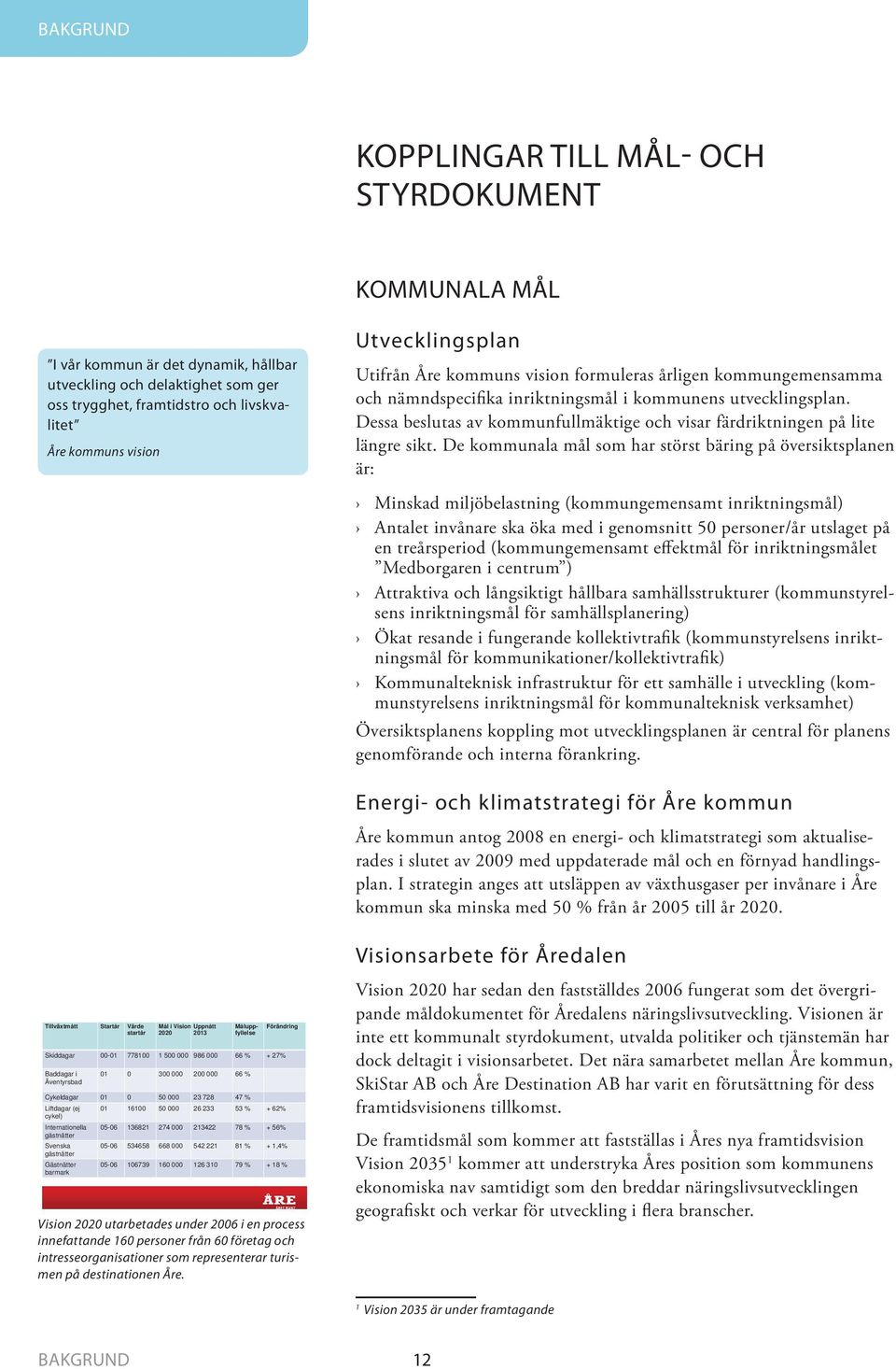 Dessa beslutas av kommunfullmäktige och visar färdriktningen på lite längre sikt.