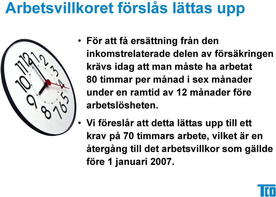 ramtid av 12 månader före arbetslösheten.