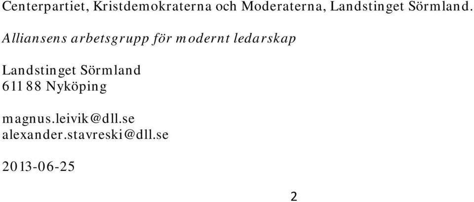 Alliansens arbetsgrupp för modernt ledarskap