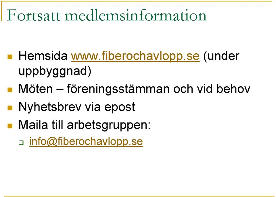 se (under uppbyggnad) Möten föreningsstämman