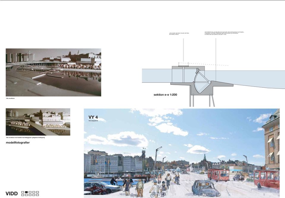 FUNDAMENT I BETONG, FÖRANKRAT MED STÅLPELARE OCH STÅLSPONT. PLÅTBEKLÄDD SEKTORPORT.