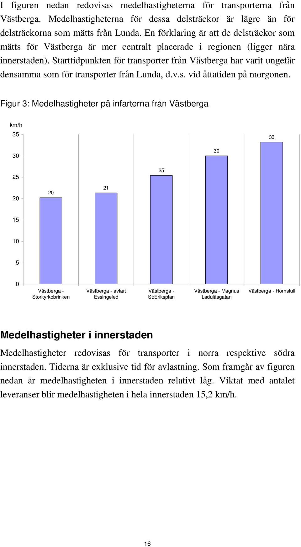 Starttidpunkten för transporter från Västberga har varit ungefär densamma som för transporter från Lunda, d.v.s. vid åttatiden på morgonen.
