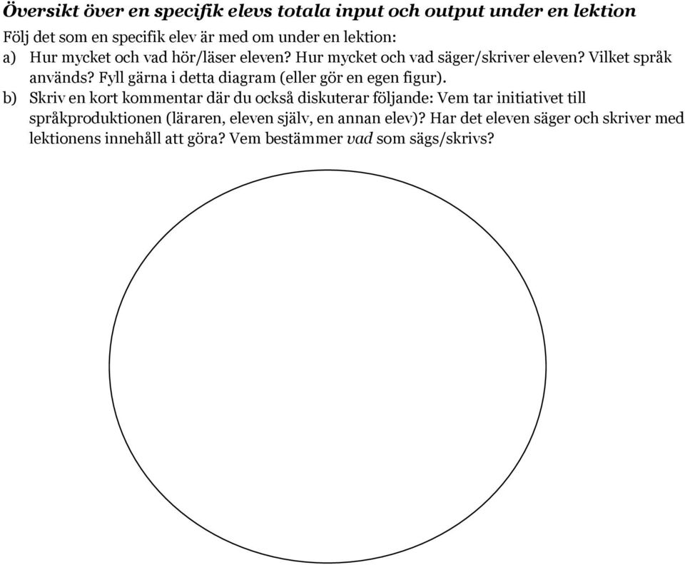 Fyll gärna i detta diagram (eller gör en egen figur).