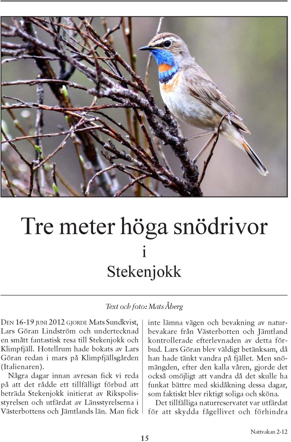 Några dagar innan avresan fick vi reda på att det rådde ett tillfälligt förbud att beträda Stekenjokk initierat av Rikspolisstyrelsen och utfärdat av Länsstyrelserna i Västerbottens och Jämtlands län.