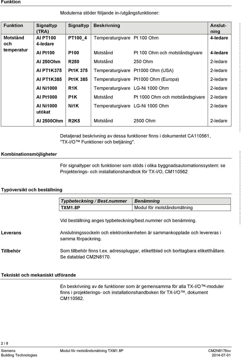 Ohm Temperaturgivare Pt1000 Ohm (USA) Temperaturgivare Pt1000 Ohm (Europa) Temperaturgivare LG-Ni 1000 Ohm Temperaturgivare LG-Ni 1000 Ohm Pt 1000 Ohm och motståndsgivare 2500 Ohm Detaljerad