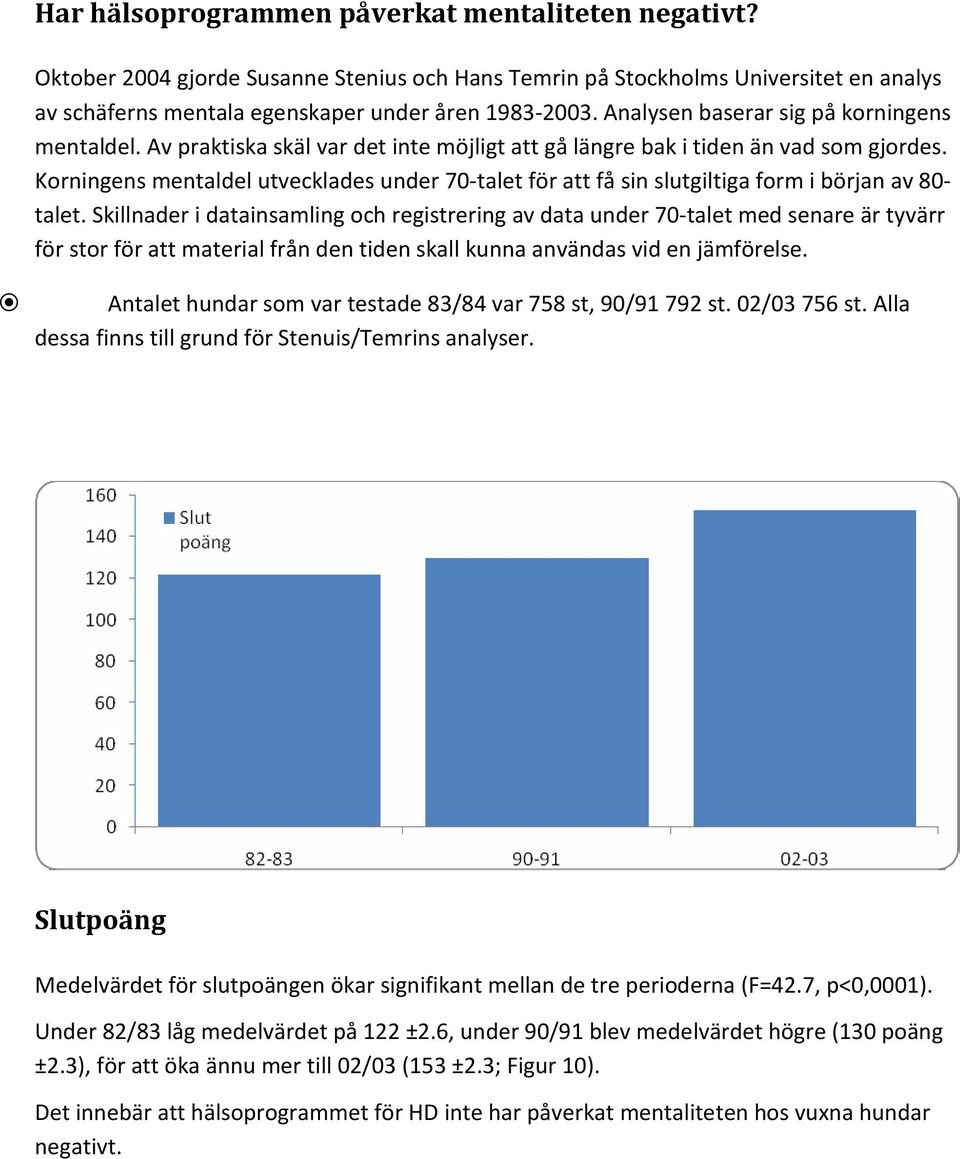 Korningens mentaldel utvecklades under 70-talet för att få sin slutgiltiga form i början av 80- talet.