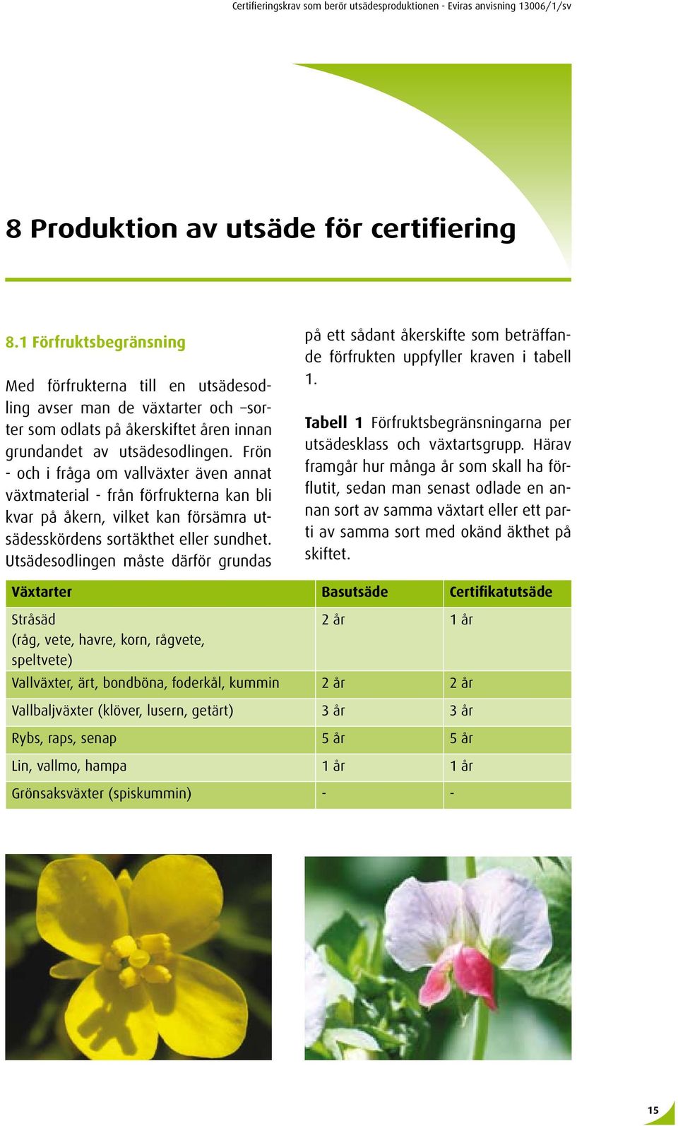 Frön - och i fråga om vallväxter även annat växtmaterial - från förfrukterna kan bli kvar på åkern, vilket kan försämra utsädesskördens sortäkthet eller sundhet.
