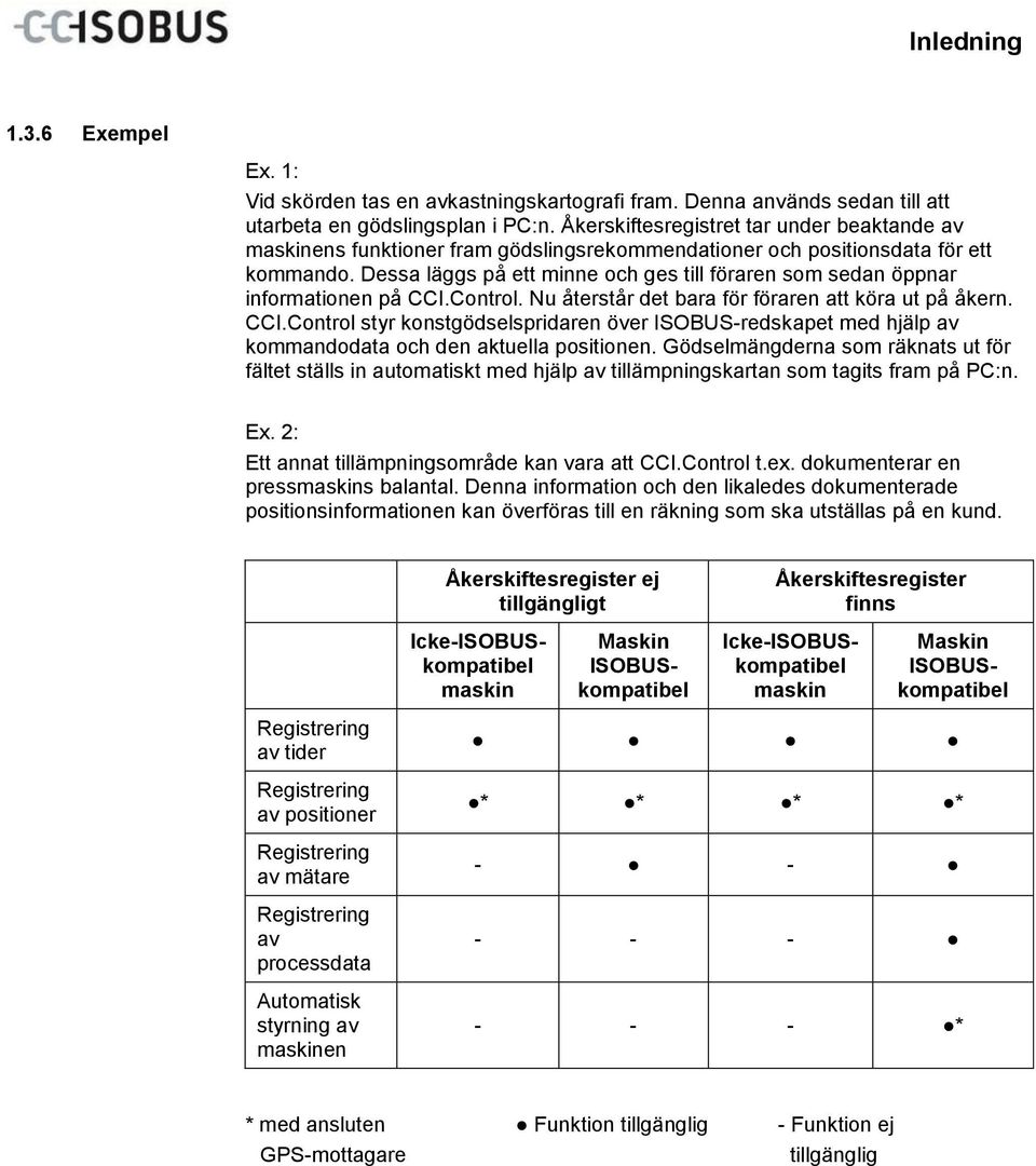Dessa läggs på ett minne och ges till föraren som sedan öppnar informationen på CCI.Control. Nu återstår det bara för föraren att köra ut på åkern. CCI.Control styr konstgödselspridaren över ISOBUS-redskapet med hjälp av kommandodata och den aktuella positionen.