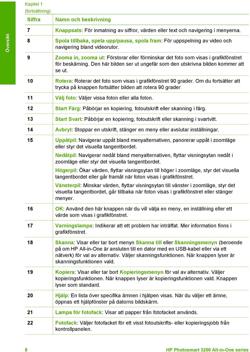 9 Zooma in, zooma ut: Förstorar eller förminskar det foto som visas i grafikfönstret för beskärning. Den här bilden ser ut ungefär som den utskrivna bilden kommer att se ut.