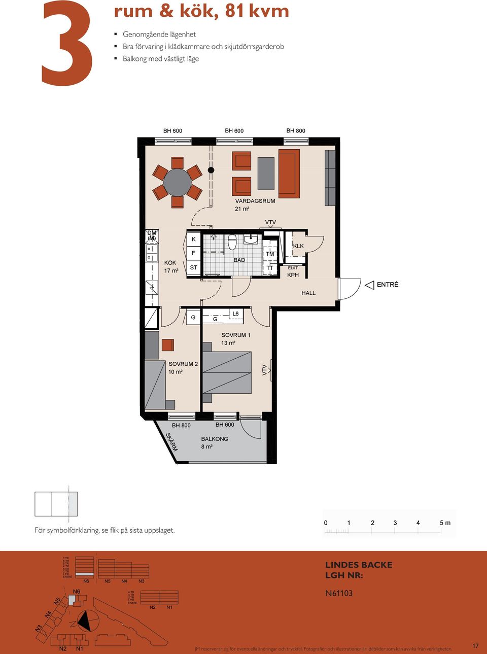 K F SOVRUM 2 VARDASRUM 2 m² BH BH 600 BALKON 8 m² 7 m² BALKON BH 7 För symbolförklaring, 6