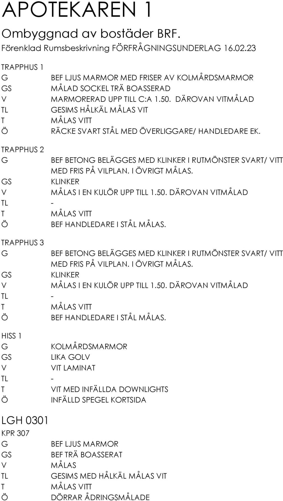 RAPPHUS 2 S BEF BEON BELÄES MED KLINKER I RUMNSER SAR/ I MED FRIS PÅ ILPLAN. I RI. KLINKER I EN KULR UPP ILL 1.50. DÄROAN IMÅLAD L - I BEF HANDLEDARE I SÅL.