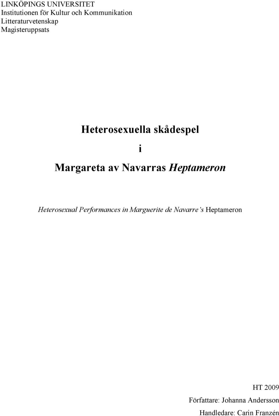 av Navarras Heptameron Heterosexual Performances in Marguerite de