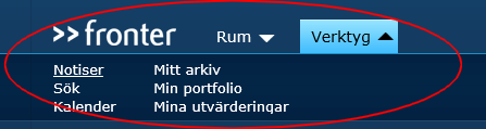 DE PERSONLIGA VERKTYGEN När du befinner dig i ditt personliga rum Idagsidan, så hittar du dina personliga verktyg högst upp på sidan.