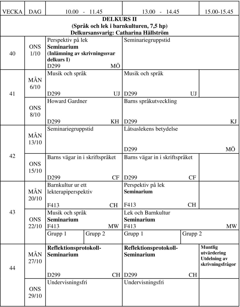 lekterapiperspektiv CF Seminariegruppstid Barns språkutveckling Låtsaslekens betydelse Barns vägar in i skriftspråket Perspektiv på lek