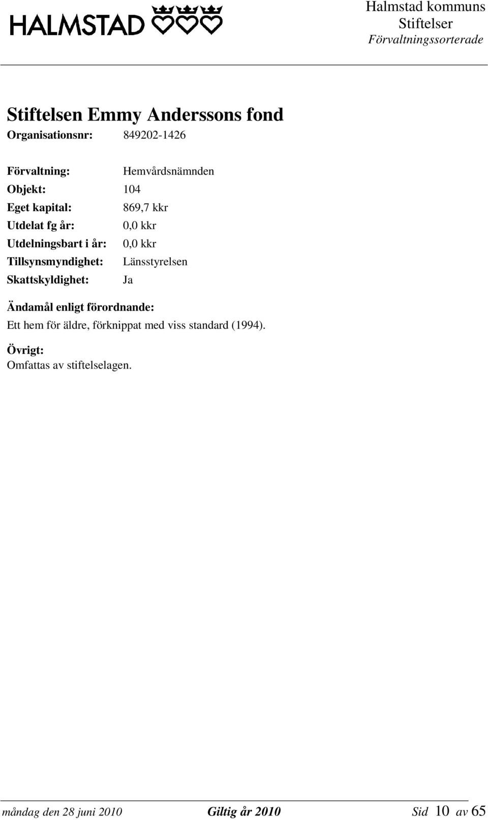 hem för äldre, förknippat med viss standard (1994).