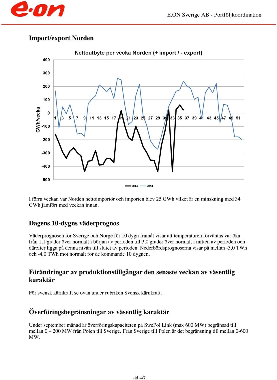 Dagens 1-dygns väderprognos Väderprognosen för Sverige och Norge för 1 dygn framåt visar att temperaturen förväntas var öka från 1,1 grader över normalt i början av perioden till 3, grader över