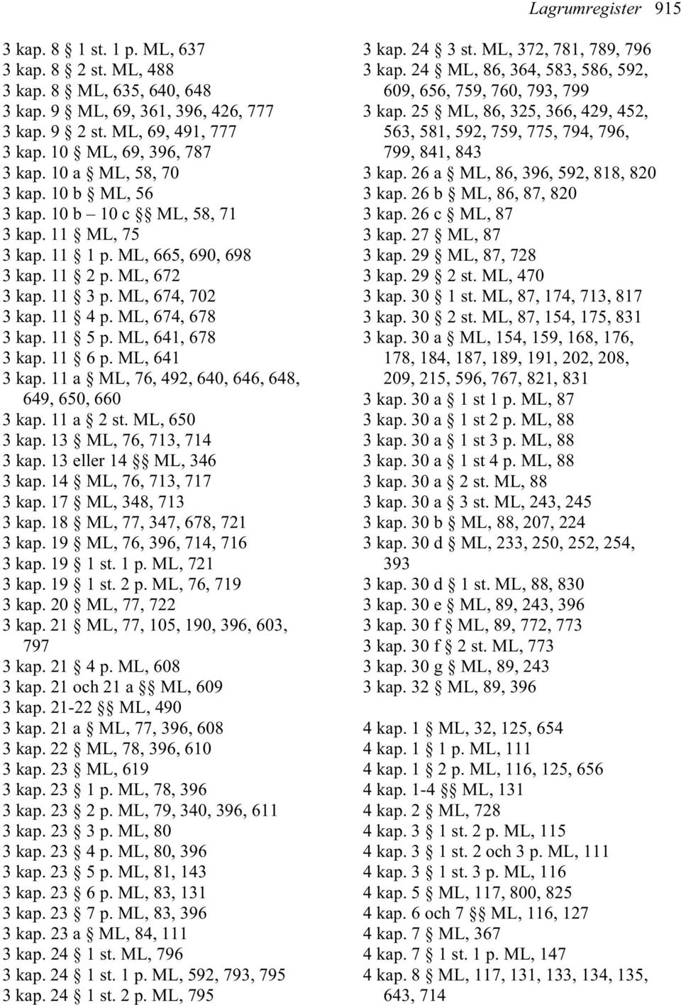 11 5 p. ML, 641, 678 3 kap. 11 6 p. ML, 641 3 kap. 11 a ML, 76, 492, 640, 646, 648, 649, 650, 660 3 kap. 11 a 2 st. ML, 650 3 kap. 13 ML, 76, 713, 714 3 kap. 13 eller 14 ML, 346 3 kap.