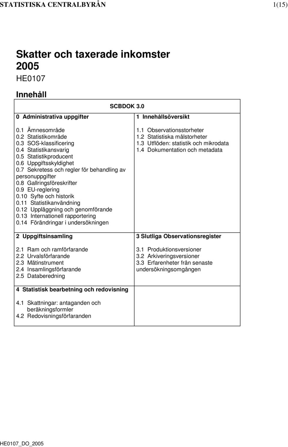 11 Statistikanvändning 0.12 Uppläggning och genomförande 0.13 Internationell rapportering 0.14 Förändringar i undersökningen 2 Uppgiftsinsamling 2.1 Ram och ramförfarande 2.2 Urvalsförfarande 2.