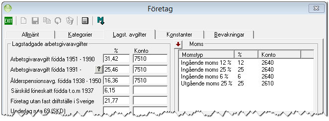 Nyheter i Kontek Lön/Sesam version 2016.00 Anpassning för gällande arbetsgivaravgifter Företagsregister flik Lagst.