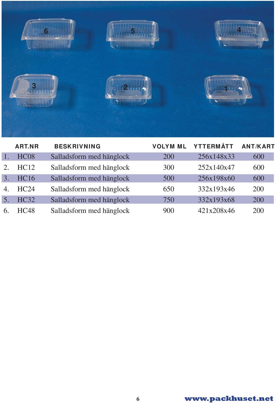 HC Salladsform med hänglock 00 5x0x7 00.