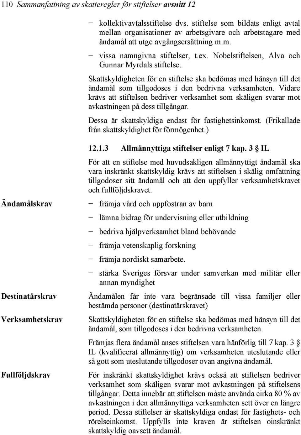 Nobelstiftelsen, Alva och Gunnar Myrdals stiftelse. Skattskyldigheten för en stiftelse ska bedömas med hänsyn till det ändamål som tillgodoses i den bedrivna verksamheten.