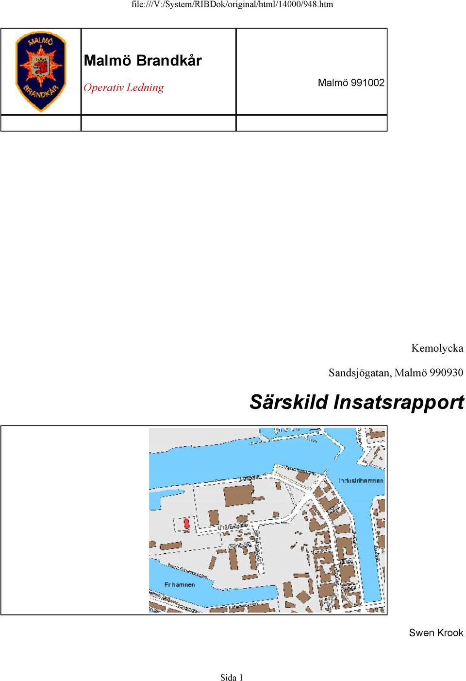 Sandsjögatan, Malmö 990930