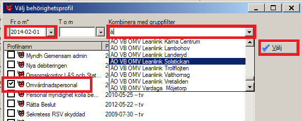 Användarens konto visas. Gå till fliken Användare och klicka på Ny vid Användarens behörighet.